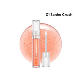 Жидкий блеск для губ с сияющими частицами в кораловом оттенке rom&nd Glasting Water Gloss (01 Sanho Crush) 4,5 г