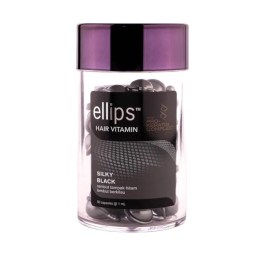 Масло для гладкости тёмных волос Ellips Hair Vitamin Silky Black with Pro-Keratin complex (50 шт, банка)